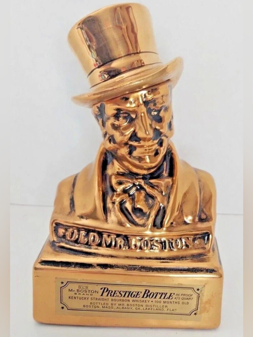 Vintage Jim Beam Old Mr. Boston Prestige Decanter Kentucky Bourbon Whiskey